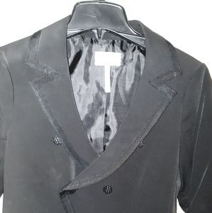 Black blazer with jeweled buttons